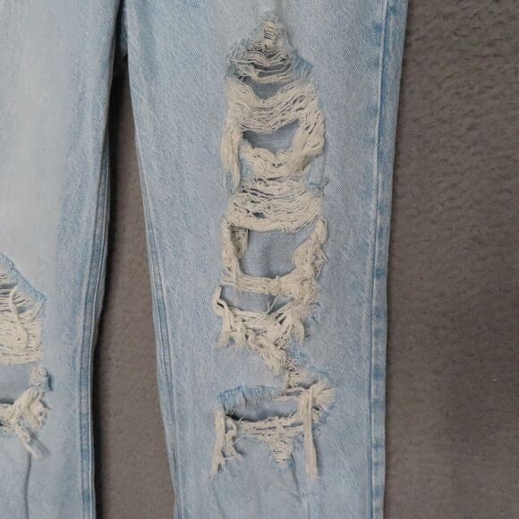 Playboy Pacsun Jeans Womens 26 Blue Denim Bunny Mid Rise Straight Leg Ripped - Picture 4 of 12